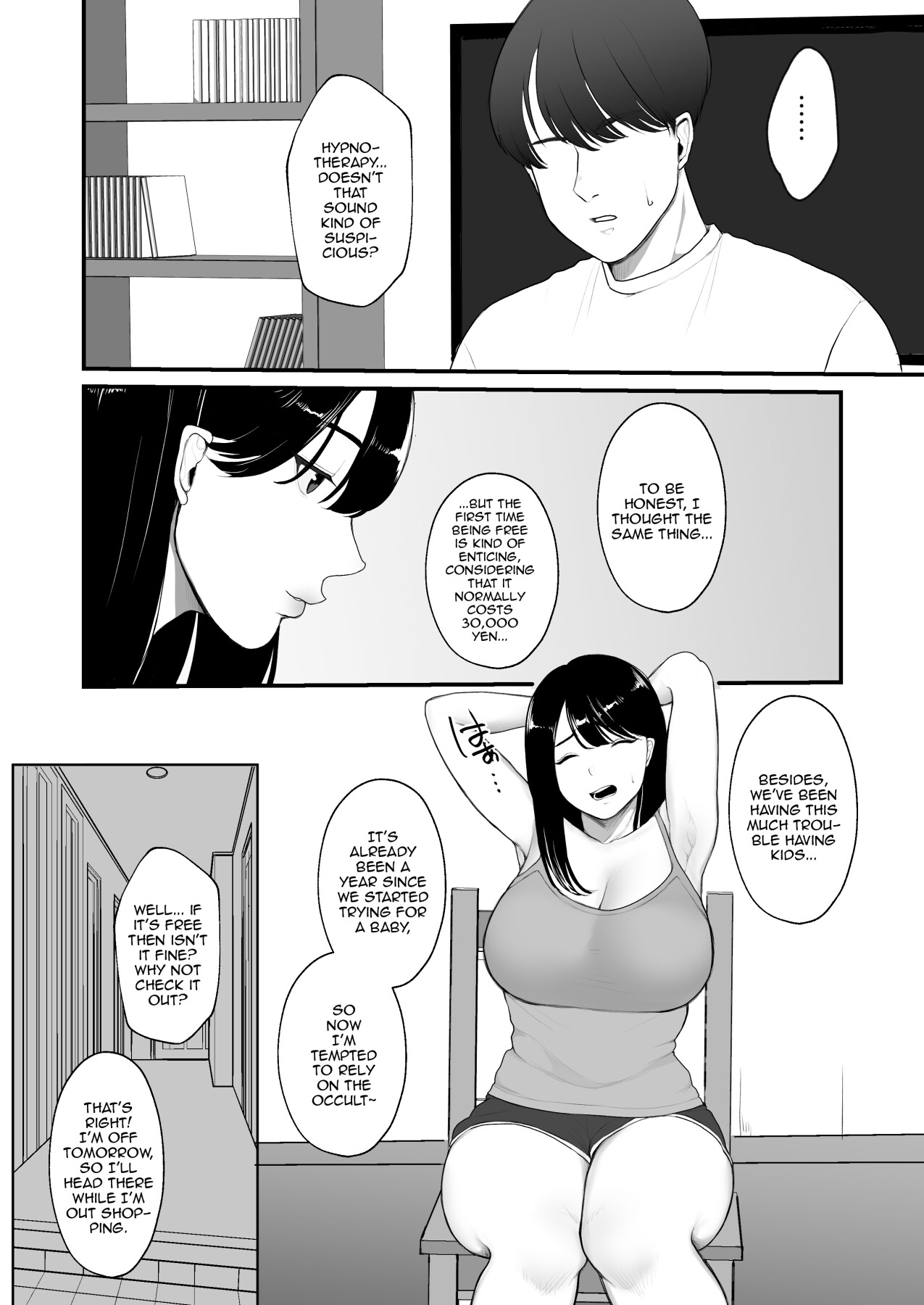 Hentai Manga Comic-A Housewife Looking To Get Pregnant Gets Inseminated By The Wrong Person Misusing Hypnosis Therapy-Read-3